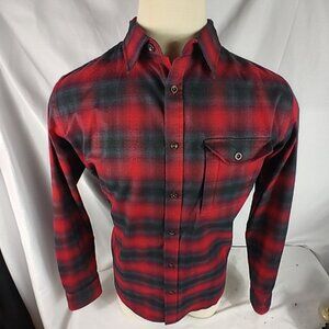 Swiss Tech Red/Blue Poly Blend Flannel Button Down Shirt Men’s Size Large